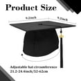 thumbnail image 3 of Casquette de Collation des Grades avec Pompon 2024 Noire Casquette de Collation des Grades Pompon pour Collation des Grades Casquette 2024 pour École Secondaire Bachelier Maître Unisexe Adulte Casquette de Collation des Grades Kit de Décorations, 3 of 4
