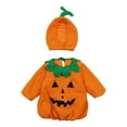 thumbnail image 2 of Infant Pumpkin Baby Costume Romper Hoodie Cotton With Hat Outfit Newborn Halloween Outfit Girls Halloween Costumes 3-6 Months, 2 of 8