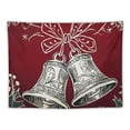 thumbnail image 5 of Pratyus Bell Holly Leaves Tapestry Wall Hanging Christmas Decoration Short Plush 40x30inch, 5 of 6