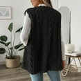thumbnail image 5 of Women's Reversible Vests Crew Neck Sleeveless Cardigan Fleece Vest Women Winter Plus Velvet Warm Coat Outerwear with Pockets, 5 of 9