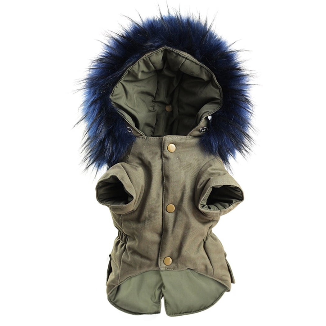 Dog Coat Hoodie Warm Button Dog Apparel Dog Winter Clothes Puppy Coat