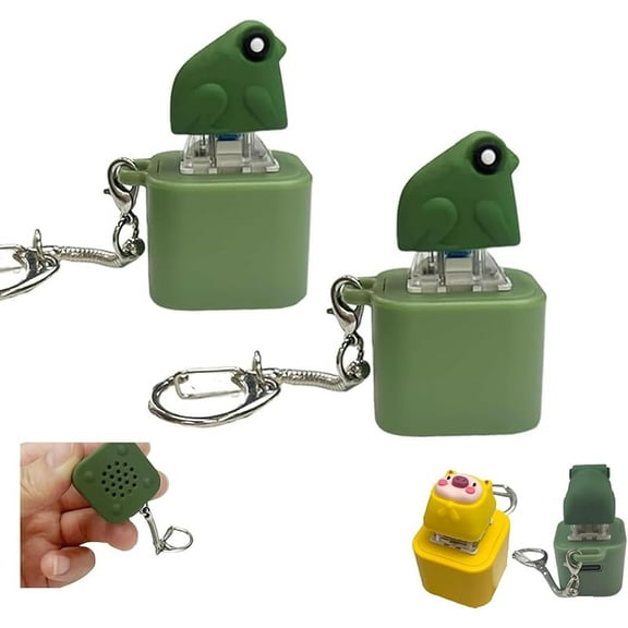 Frog Croaking Keychain, Rechargeable Croaking Frog Keychain, Keyboard Fidget Clicker Toy Quacking Duck Novelty Sound Gadget, Portable Desk Stress Relief Gift 2025 Creative Animal Ornament