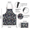 thumbnail image 3 of Navy Floral Skull Pattern Apron-Garden Aprons for Women with Pockets-Cotton Linen Waterproof Kitchen Cooking Gardening Aprons Adjustable for Kitchen,Cooking,BBQ and Salon 33x27 Inch, 3 of 7
