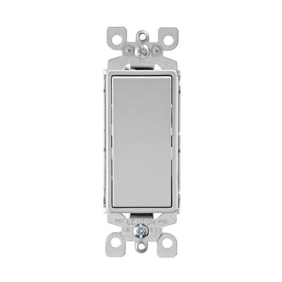 Leviton 3004969 15A Decora Single Pole Rocker Switch, Light Gray