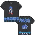 thumbnail image 3 of SEGA Boys Sonic The Hedgehog T-Shirt Graphic Short Sleeve Crewneck Tee Little Big Boys Charcoal, 3 of 7