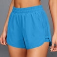thumbnail image 5 of Cagogo Women Plus Size Elastic Waist Shorts with Pockets Quick Dry Sporty Running Yoga Workout Lounge Casual Athletic Bottoms, Blue M, 5 of 7