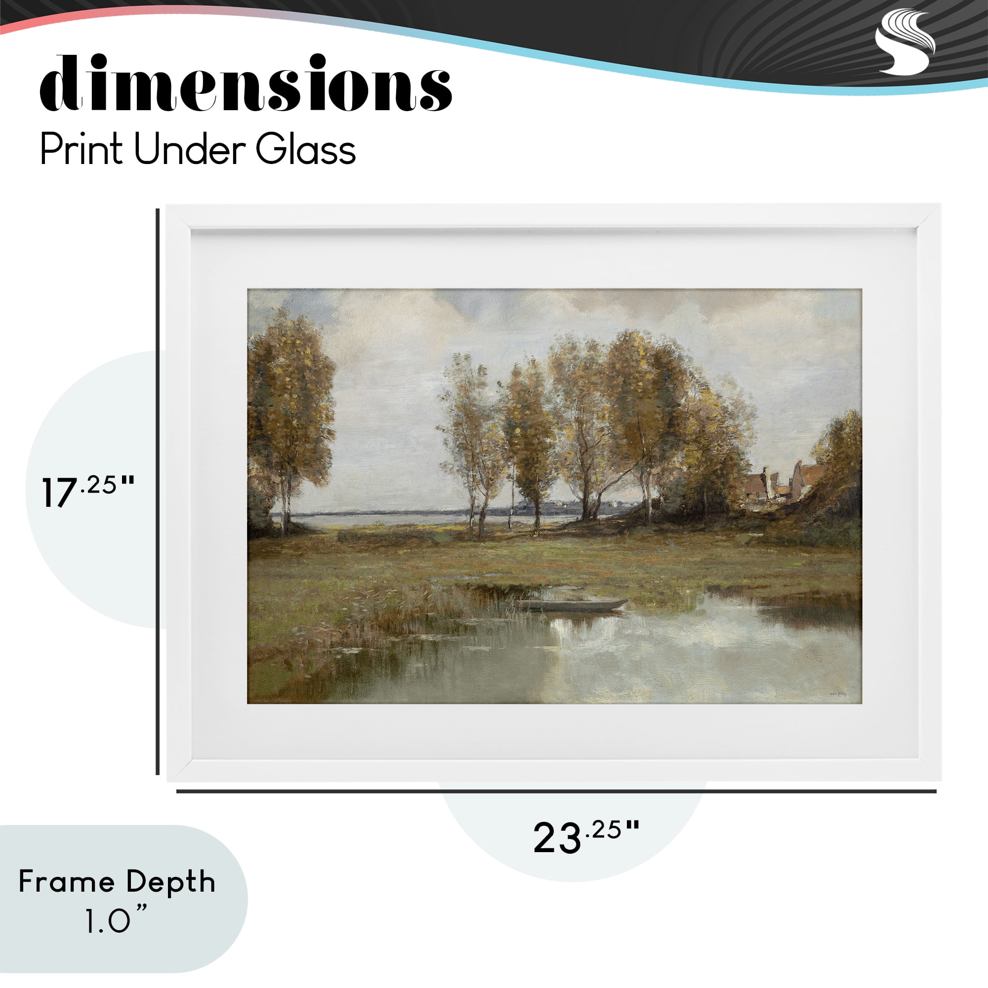 Stupell Industries A Peaceful Spot Landscape White Framed Print Under Glass, design by Amber Sterling