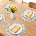 thumbnail image 2 of Placemats Set of 6 Leather Floral Placemats for Kitchen Table Decor Washable Heat Resistant Table Mats Grass Green 13x13inch, 2 of 6