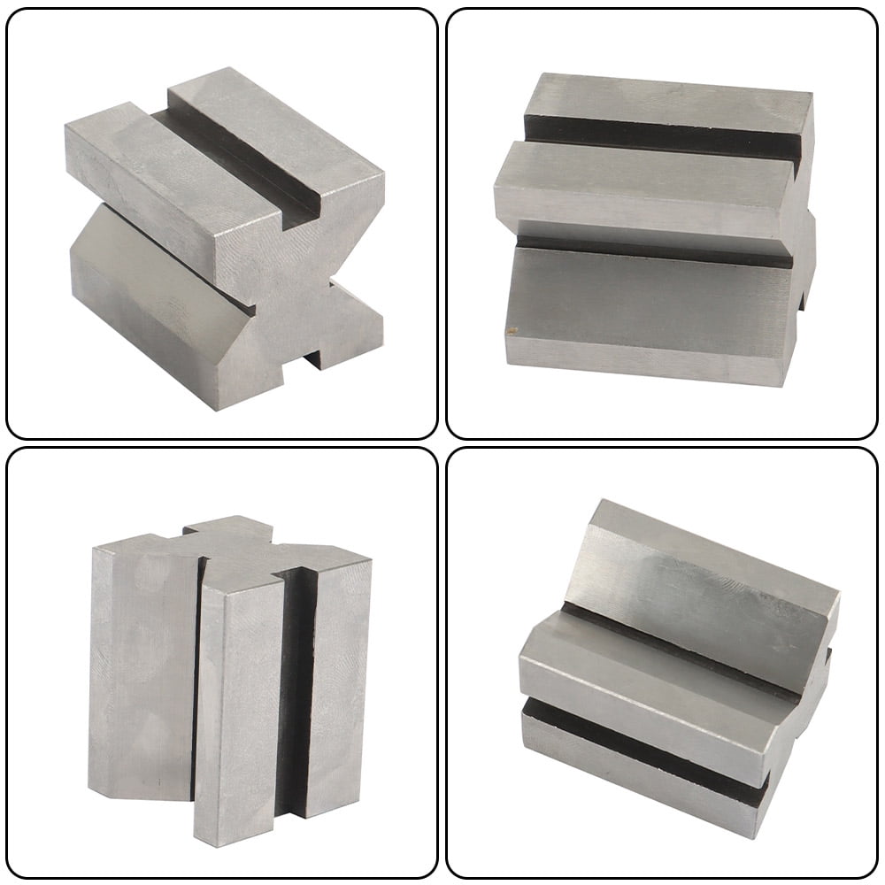 findmall 1-5/8" ×1-1/4" ×1-1/4" V-Block & Clamp Set 90 Degree Angle Hardened Steel New