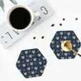 thumbnail image 4 of Vsdgher Cute Christmas Tree Raccoon Leather Coasters for Drinks, Durable Drink Coasters 4 Set for Tabletop Protection, Luxurious Home Décor and Housewarming Gift-Hexagon, 4 of 6