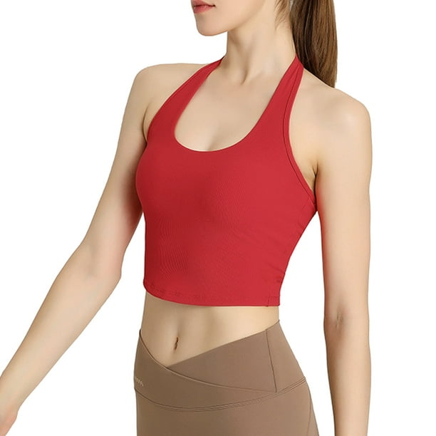 Ruiboury Underwear Wireless Secure The Neck Strap Full Cup Slim Chest Binder  Compression Bandage Bras Running Yoga Sports Red S 