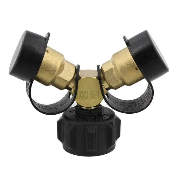 Dumble Propane Tank Adapters LP Gas Line Splitter 2 Way Tee or Y QCC1 to POL