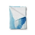 thumbnail image 2 of Sky Soft Flannel Fleece Blanket, Sunny Day Image with Green Grass Sun Rays Clouds Beauty of Nature Country Meadow, Cozy Plush for Indoor and Outdoor Use, 60" x 80", Blue Green White, by Ambesonne, 2 of 5