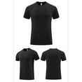 thumbnail image 2 of BiZtdJrK Men's Solid T Shirts Big And Tall Short Sleeve Summer T Shirt Lightweight Running Outdoor Tees Regular Fit Athletic Tops Black S, 2 of 4