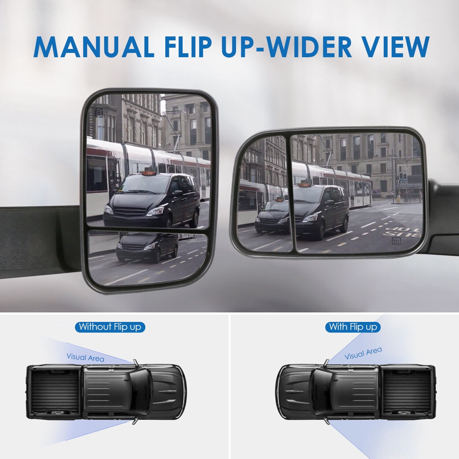 MOSTPLUS Driver Side Power Heated Tow Mirror for 2010-2018 Dodge Ram 1500 2500 3500