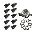 thumbnail image 1 of Juego de 10 clips para lona y 10 mosquetones resistentes, reutilizables y resistentes al viento para cañas de pescar, toldos de camping, cubiertas de, 1 of 8