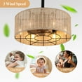 thumbnail image 3 of Cusp Barn 18" Rattan Caged Ceiling Fan with Light Fandelier Ceiling Fan for Bedroom, Remote Control, 3-Speed, E12 Bulb, Black, 3 of 11