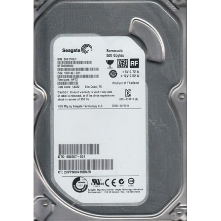 1bd142-021 - hp 500gb 7.2k rpm 3gbp/s 3.5in sata hard drive - new sealed bulk