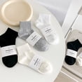 thumbnail image 5 of Eoperou 1 Pair Women Socks Solid Color Stretchy Spring Summer Sweat-absorbing Elastic Opening Socks for Sports, 5 of 8