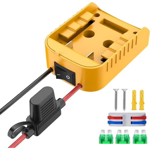 Kzreect Power Wheel Adapter Compatible with Dewalt 20VBattery, Converter Kit with Switch for DIY RC Car