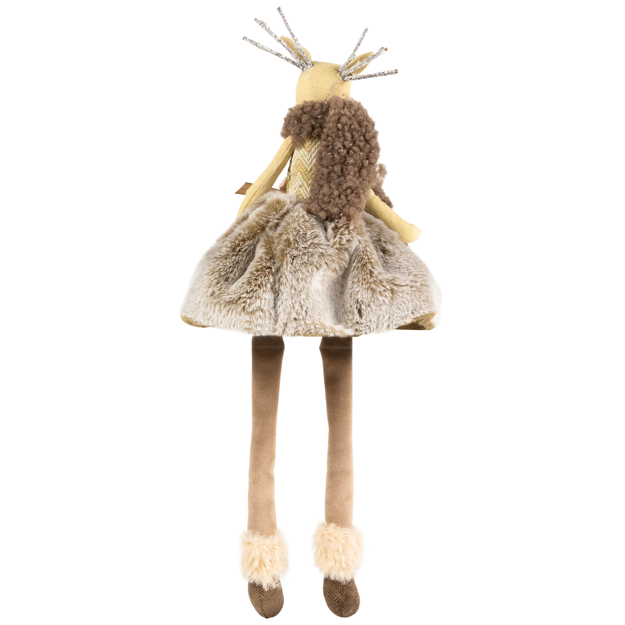 Northlight Sitting Reindeer Girl with Dangling Legs Christmas Figure - 18"