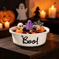 thumbnail image 2 of SUYOLL Halloween Woven Storage Basket with Boo Letter Print, Oval Basket with Handles, Trick or Treat Candy Bowl for Halloween Party Tabletop Home Decoration, 2 of 4