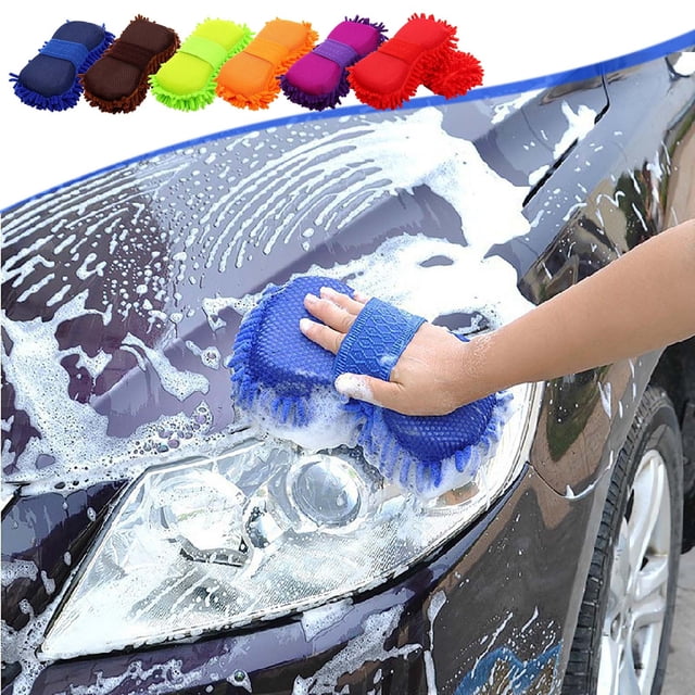 Vaidha Microfiber Car Wash Sponge-Non-Scratch Wash Mitt-Two Sided Microfiber Wash Sponge-Microfiber Mitt For Cars Trucks Boats