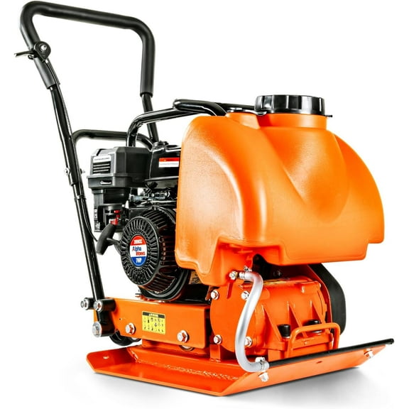 SuperHandy Steel Tamper Machine, Power Plate Compactor, 7HP, 4200lbs Impact, 5500VPM, 20 x 15 in Base with Integrated Water Storage