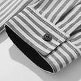 thumbnail image 4 of Mens Casual Striped Long Sleeve Shirt Button Down Pinstripe Dress Shirts for Men Collared office Work Business with Pocket Gray, 4 of 9