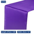 thumbnail image 2 of 10 Paquete Satén Mesa Camino, 12x 108 Pulgadas Suave Seda Tela Mesa Camino para Boda, Cumpleaños, Banquete, Fiesta, Decoración, Profundo Púrpura, 2 of 7