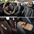 thumbnail image 4 of Pzuqiu Southwest Aztec Eagle 14 Pcs Interior Set Front Rear Seat Covers for Cars Steering Wheel Seat Belt Headrest Coasters Center Console Cushion Pad Key Chain Decorative Universal Fit Most Auto, 4 of 7
