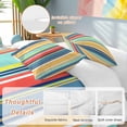 thumbnail image 2 of 3 Piece Colorful Stripes Duvet Cover Set Twin Size,Microfiber Comforter/Quilt Cover with Corner Ties and 2 Pillowcases,Modern Abstract Art Vertical Striped All Season Soft Bedding with Zipper Closure, 2 of 8