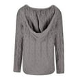 thumbnail image 3 of Women Fashion Loose Large Size Solid Color Hood Long Sleeves Sweater Tops, 3 of 4