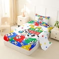 thumbnail image 2 of Castle Fairy Colorful Soccer Letter M Twin Sheets 3pcs, Stars Print Bedding, Yellow Red Blue Green,1 Fitted Sheet, 1 Flat Sheet and 1 Pillowcase, 2 of 6