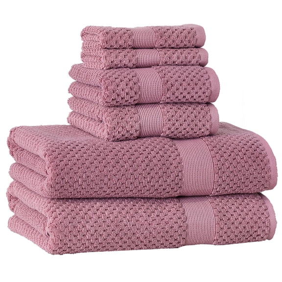 Better Homes & Gardens Signature Soft Popcorn Texture 6 Piece Towel Set,Violet Gem