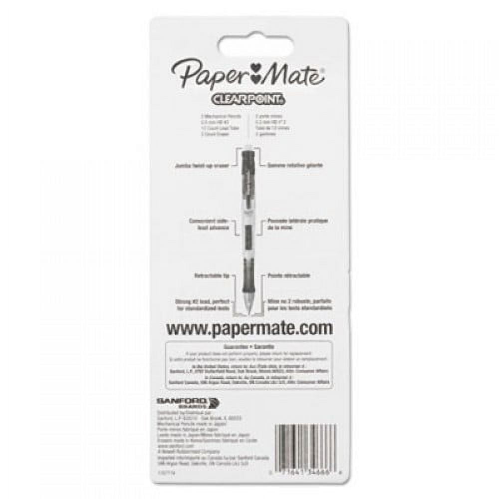Paper Mate Clear Point Mechanical Pencil, 0.5 mm, HB (#2.5), Black Lead, Randomly Assorted Barrel Colors, 2/Pack