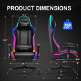 thumbnail image 4 of GTRACING RGB  Gaming Chair with LED Lights , Office Chair PU Leather with Adjustable Headrest and Lumbar Pillow, 4 of 9