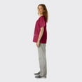 thumbnail image 2 of SPECTRUM UNIFORMS Scrub Tops Tunic Tops with Snap Front Women V-Neck Soft Fabric Ideal for Medical Professionals, Hospital and Lab Work Wear Wine, 2 of 5