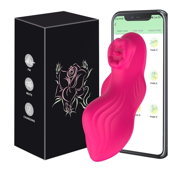 Birdsexy Panties Invisible Wearable Adult Toys for Women, APP Model 9 Frequency Vibration Female G-spot Vibrators Panty Vibrator for Women,Rose Red