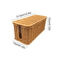 thumbnail image 3 of Honmine Imitation Vine Storage Box, Hollow Washable Woven Basket, Desktop Organizing Box for Living Room Bedroom Office, 3 of 6
