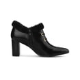 thumbnail image 3 of BLISSFUL STEP Women's Faux Fur Buckle Block Heel Ankle Boot Black 10, 3 of 7