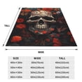 thumbnail image 3 of Bingfone Vintage Butterfly Flower Skull Print Flannel Fleece Blanket Throw Blanket for Bed,Sofa,Couch,Travel,Camping(60"x50" ), 3 of 8