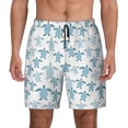 thumbnail image 2 of Picia Hand Drawn Turtle pattern Mens Swim Trunks with Compression Liner Stretch Beach Shorts Quick Dry with Zipper Pockets No-Chafing Board Shorts-Large, 2 of 9