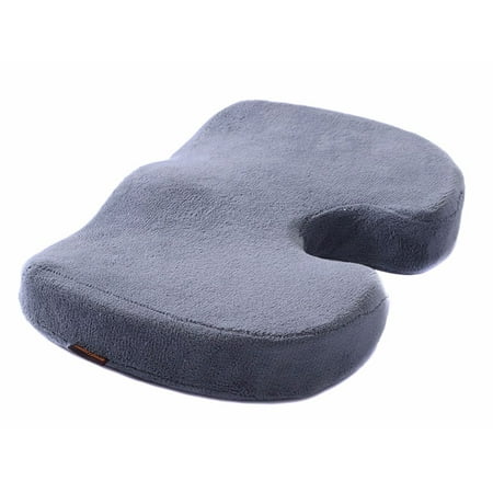 Contour Chair Cushion Coccyx Orthopedic Contoured Seat Cushion for Office Computer Chair & Wheelchair – No Slip - Washable Cover - Foam Support - Relieve Pressure on your Tailbone, Spine and Sciatic Nerve Pain ()