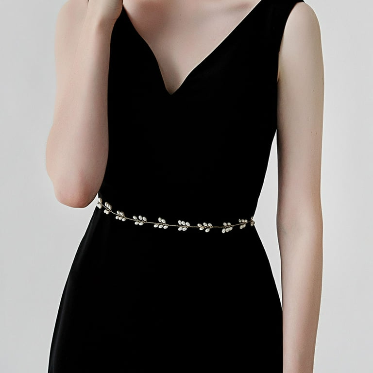 Clearance! Baberdicy Wedding Bridal Belt Crystal Rhinestone Belt Bridesmaid Dress Sash for Women Accessories Dress Matching Gold