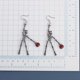 thumbnail image 4 of Vintage Metal Human Skull Dangle Earrings Halloween Dancing Skeletons Earrings, 4 of 5