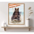 thumbnail image 6 of Kate and Laurel Sylvie Beach Chair Bear Framed Canvas Wall Art by Amy Peterson Art Studio, 18x24 Natural, Colorful Beach Animal Wall Decor, 6 of 6