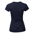 thumbnail image 3 of A2Y Women's Basic Solid Ring Spun 100% Cotton Short Sleeve V Neck T Shirt Tee Tops Navy L, 3 of 3