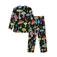 thumbnail image 2 of Kll Bright Mushrooms Sleepwear Mens Flannel Pajamas,Long Cotton Pj Set, 2 of 9