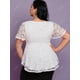 thumbnail image 3 of Blusa de Peplum con Encaje de Talla Extra Grande Rosegal  Blusas Tallas Grandes, 3 of 5